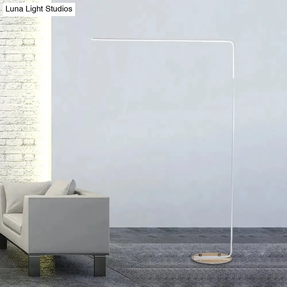 Contemporary LED Standing Floor Lamp for Living Room - Black/White Acrylic, Adjustable Angle for Reading