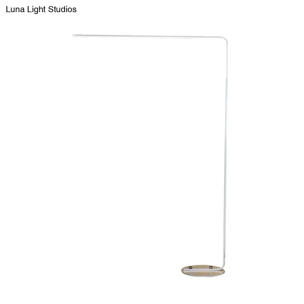 Contemporary LED Standing Floor Lamp for Living Room - Black/White Acrylic, Adjustable Angle for Reading