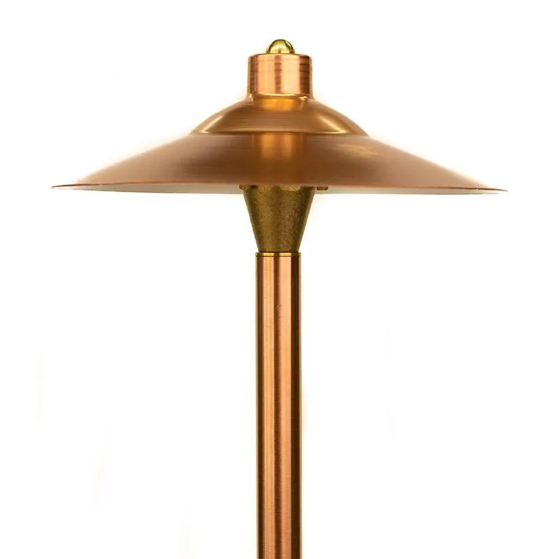 CopperMoon CM.750-20CG 12V Copper 11" Commercial Grade Path Light Top, 18" Copper Stem With Stake