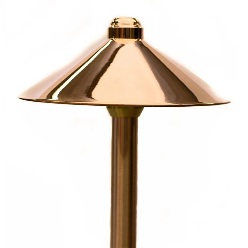 CopperMoon CM.9020 12V Copper 9" Path Light Top, 15.75" Copper Stem With Stake