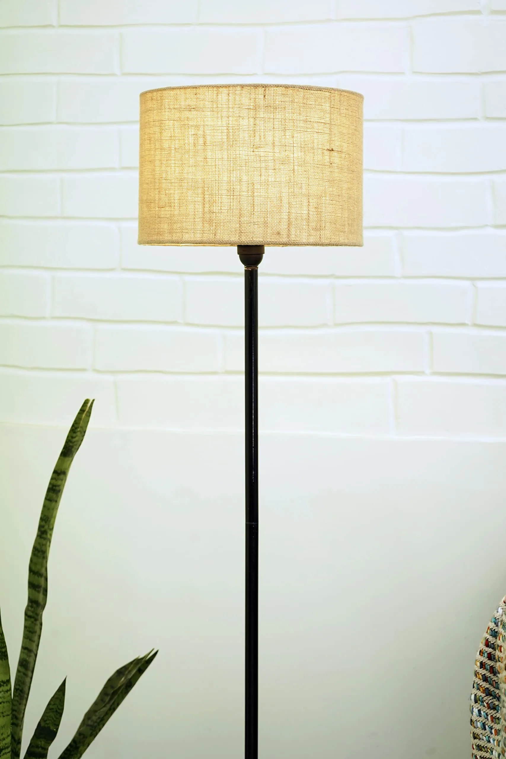 Crosscut Furniture Minimalist Design Floor Lamp All (Jute Shade),LED, Beige