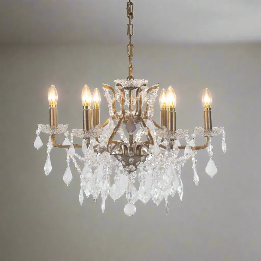 Crystal Chandelier 6 Arm Gold - 64cm