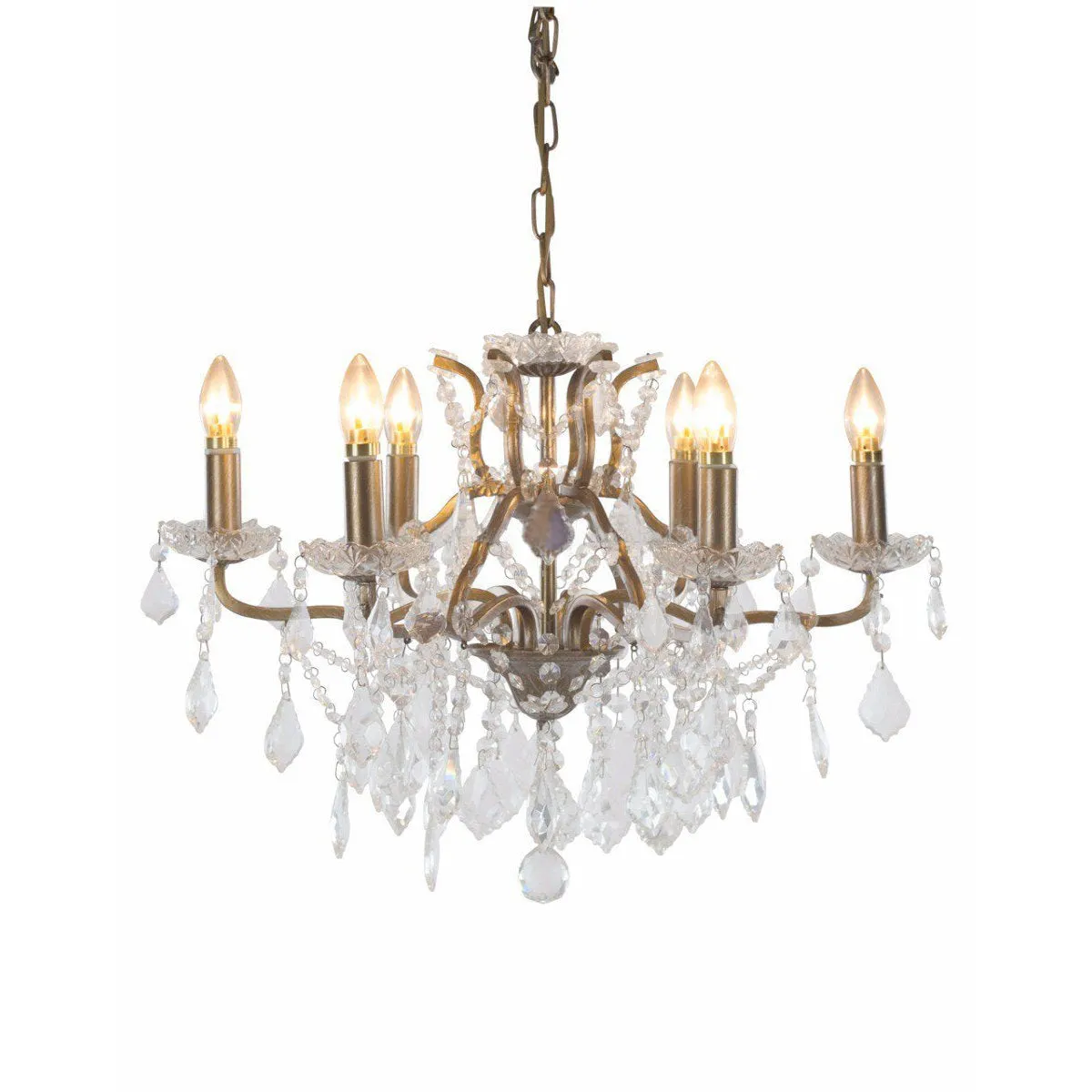 Crystal Chandelier 6 Arm Gold - 64cm