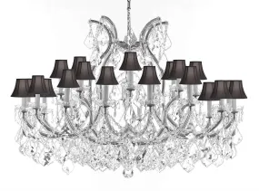 Crystal Chandelier Lighting Chandeliers H35"X W46" Great for The Foyer, Entry Way, Living Room, Family Room and More! w/Black Shades - A83-B62/CS/BLACKSHADES/2MT/24 1