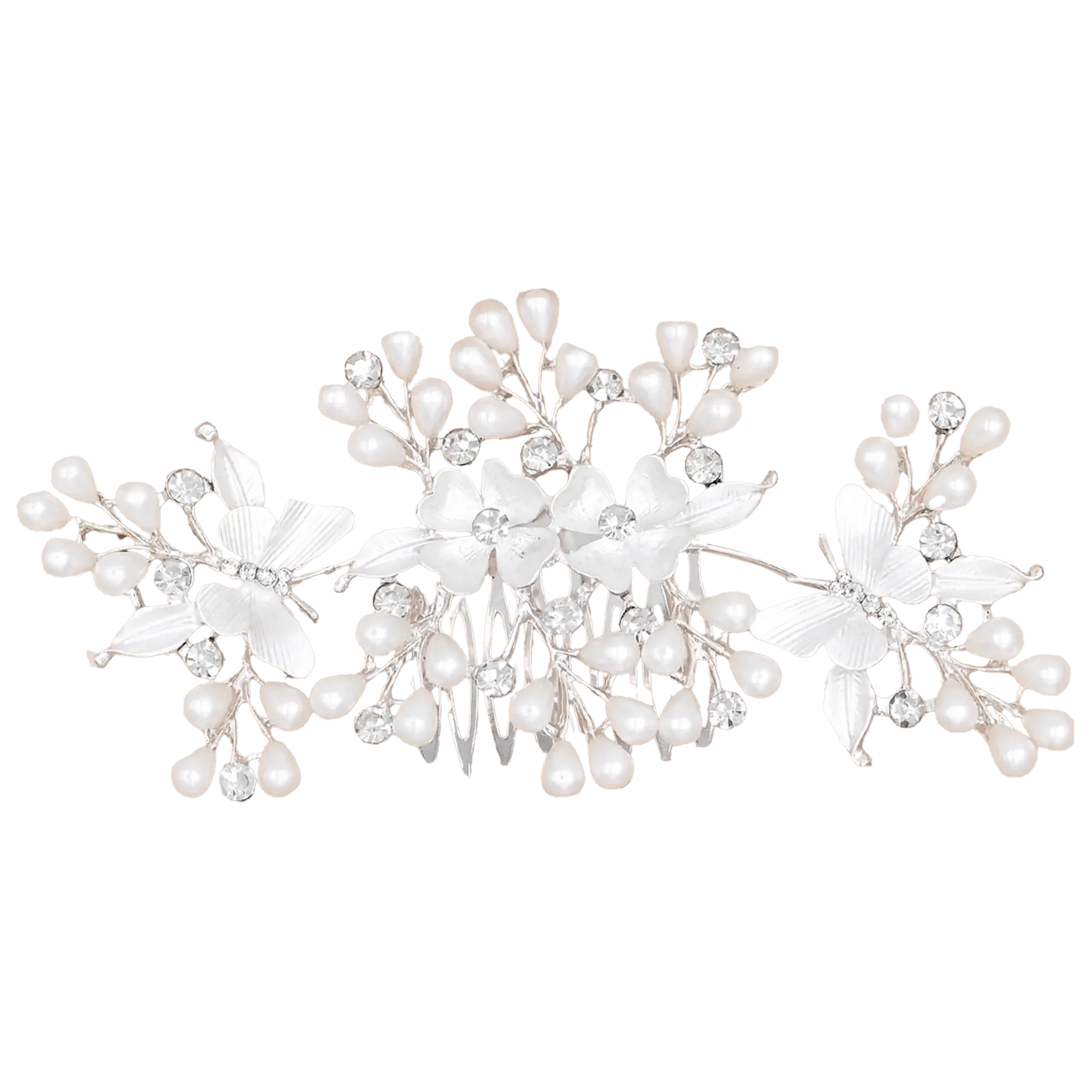 Crystal Olea Butterfly Floral Hair Comb