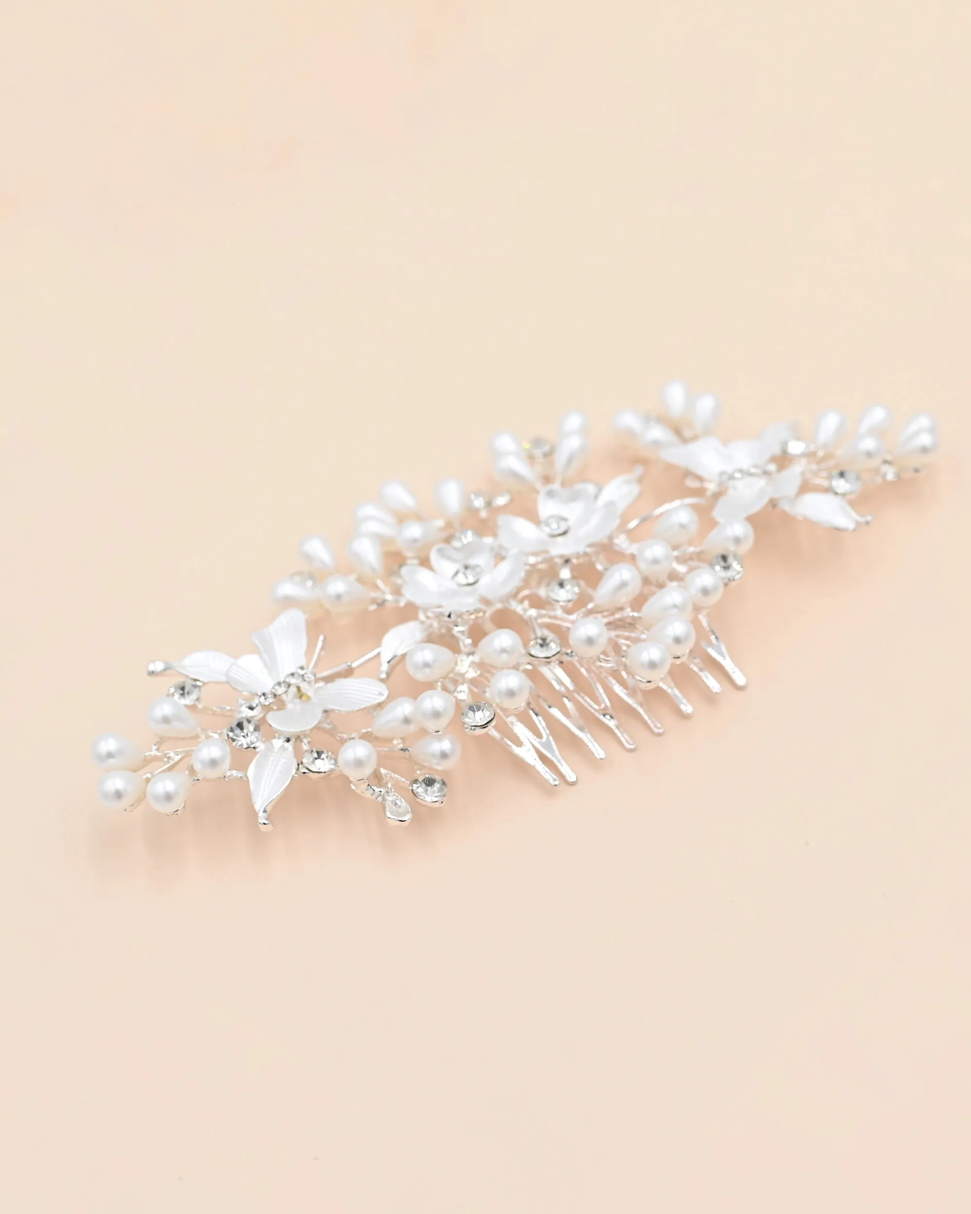 Crystal Olea Butterfly Floral Hair Comb