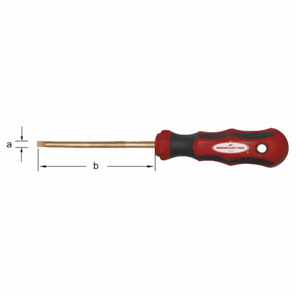 CS Unitec Ex801-3B Copper Beryllium Non-Sparking, Non-Magnetic, Corrosion Resistant Flat Head Screwdriver 1/8" (3 mm)