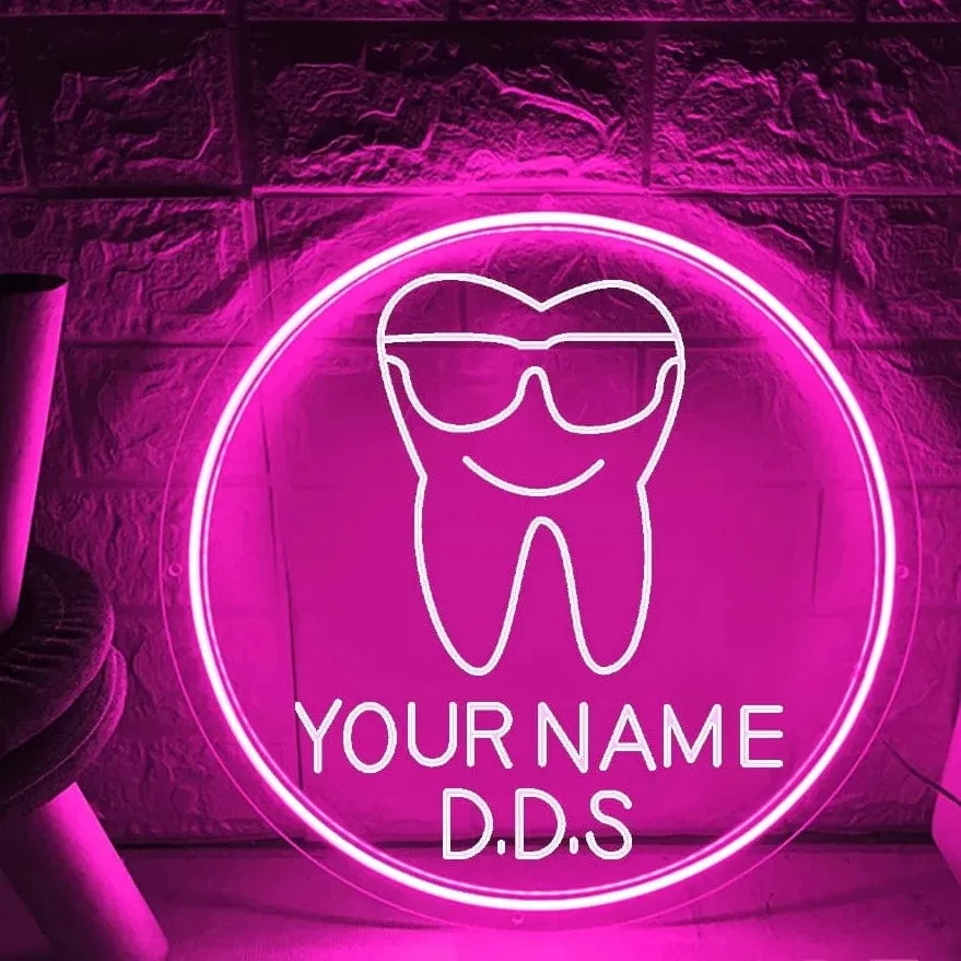 Custom Dentist's Office LED 3D Tooth Sign Room Decor Wall Decoration Gift