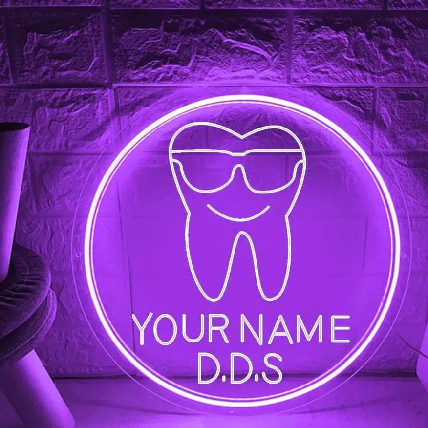 Custom Dentist's Office LED 3D Tooth Sign Room Decor Wall Decoration Gift