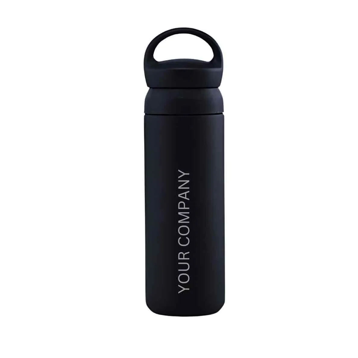 Custom Thermos Water Bottle 500ml - Black Stainless Steel Bottle With Your Company Name