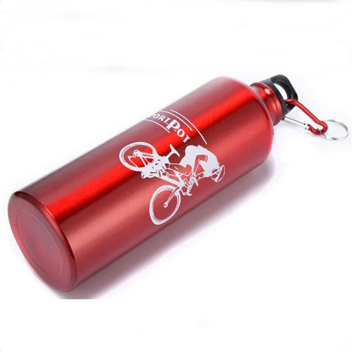 Cycling Camping Bicycle Sports Aluminum Alloy Water Bottle 750ml RD