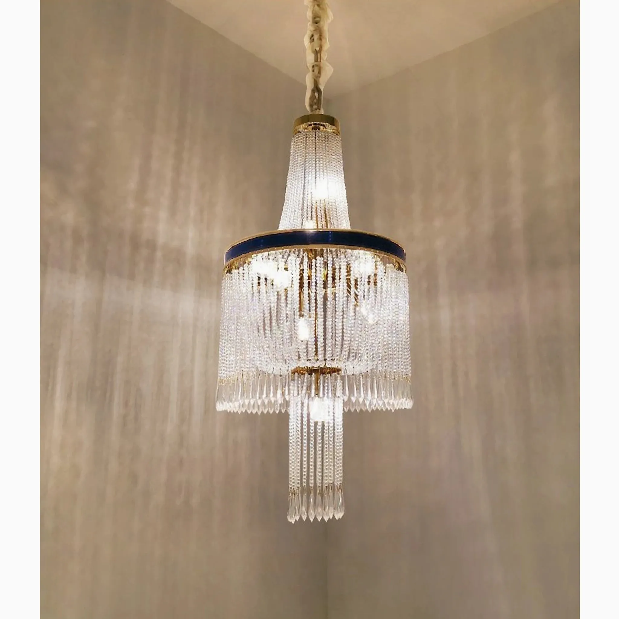 Deiva Marina | Luxury Large Spiral Crystal Chandelier for Staircase