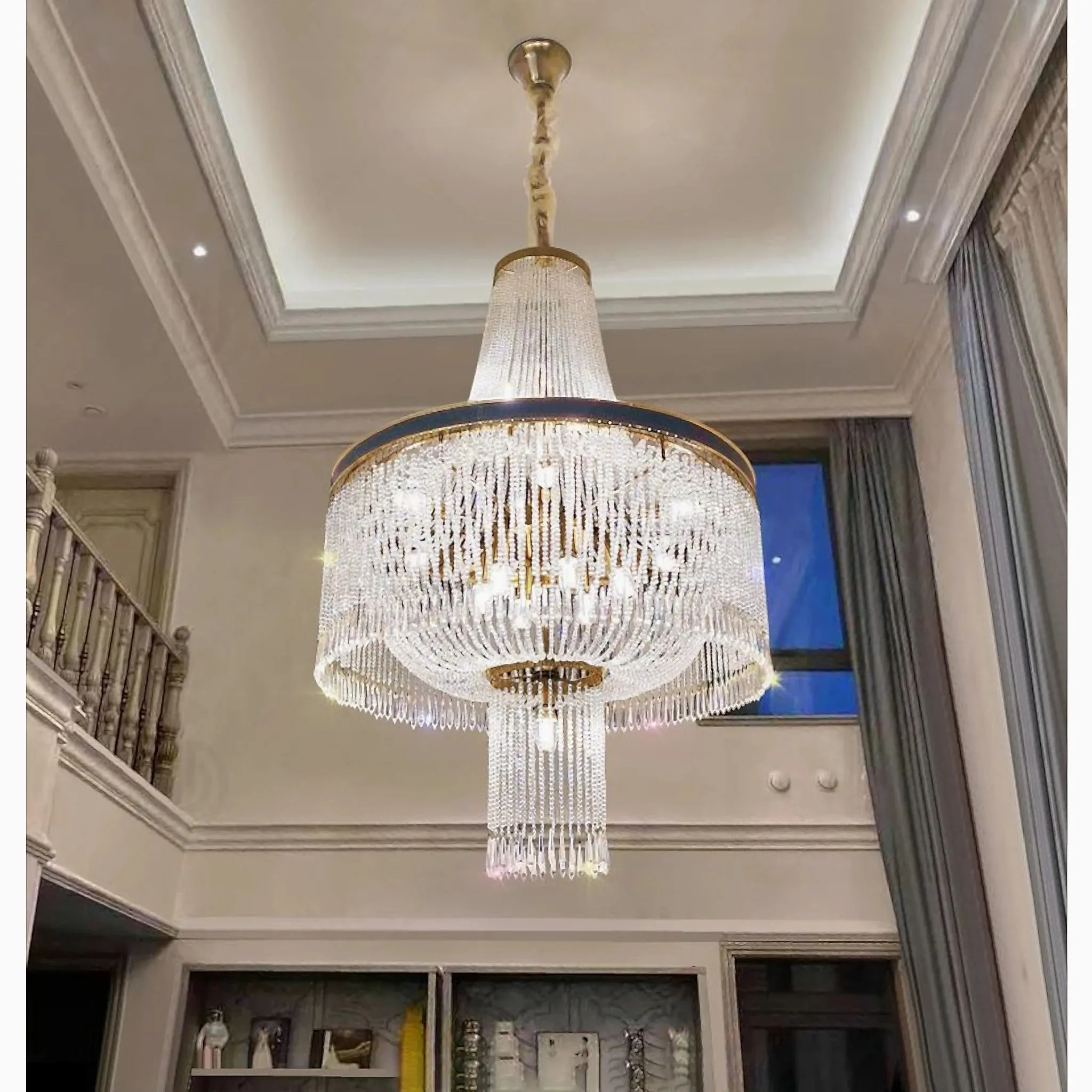 Deiva Marina | Luxury Large Spiral Crystal Chandelier for Staircase