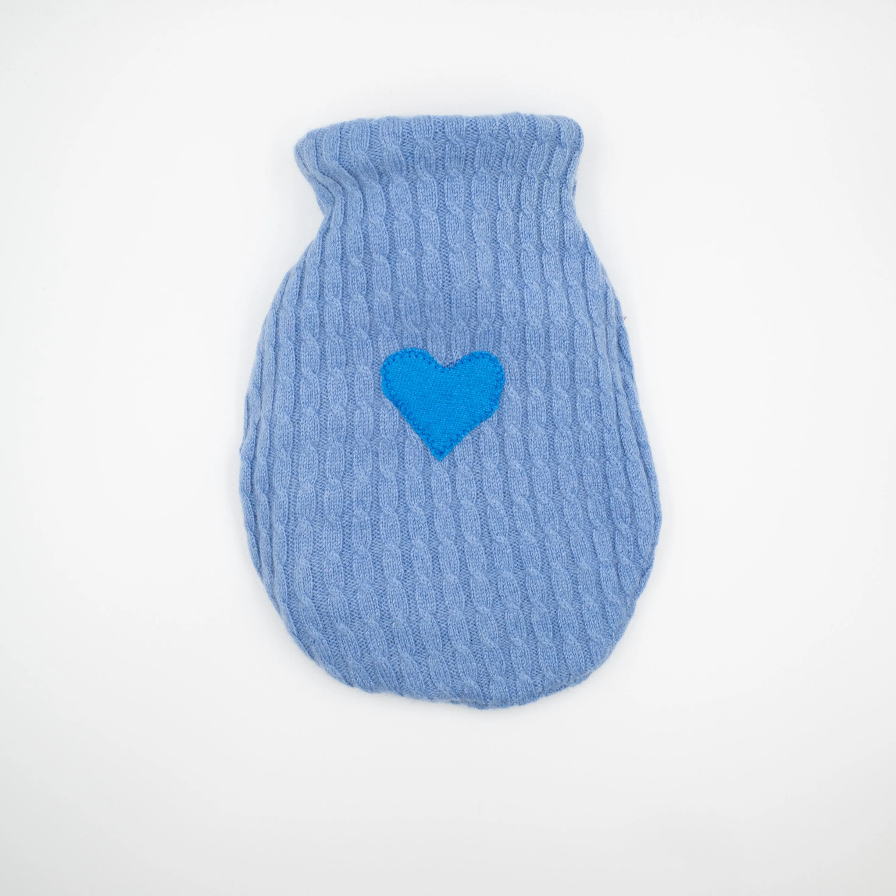 Denim Blue Cable Cashmere Small Hot Water Bottle