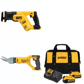 DeWalt DCS498B 20V 5/8" Shears w/ DCS387B Recip Saw, Bare & FREE Battery-2Pk