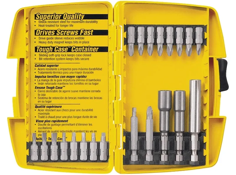 DeWALT DW2161 Screwdriver Bit Set, Steel :EA: QUANTITY: 1