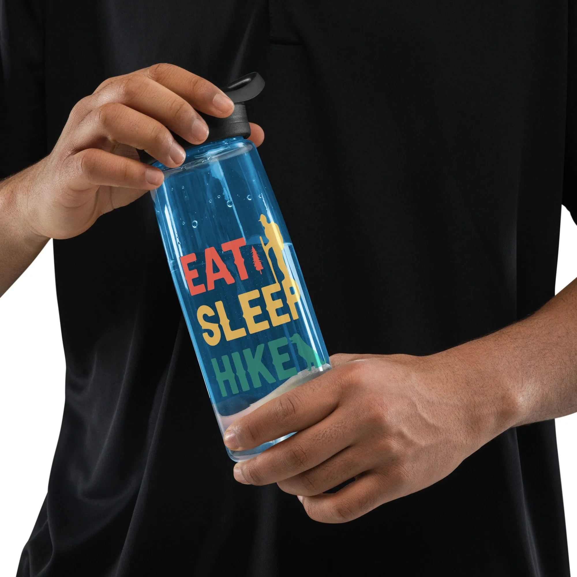 Eat, Sleep, Hike Sports Water Bottle