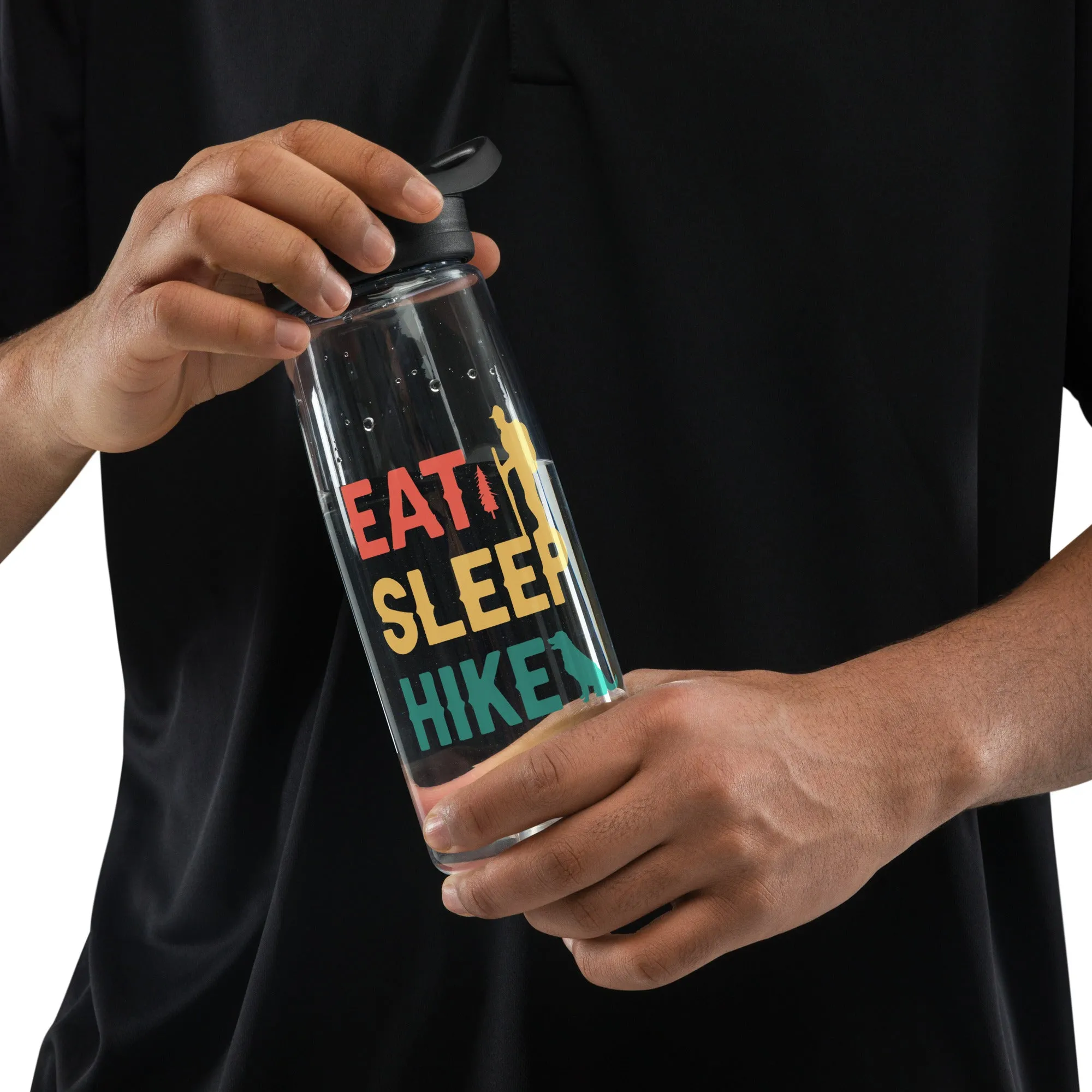 Eat, Sleep, Hike Sports Water Bottle