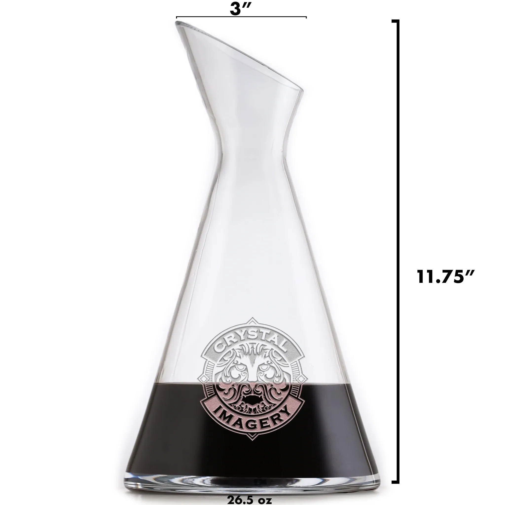 Engraved Monogram in Shield Slant Wine Carafe Decanter