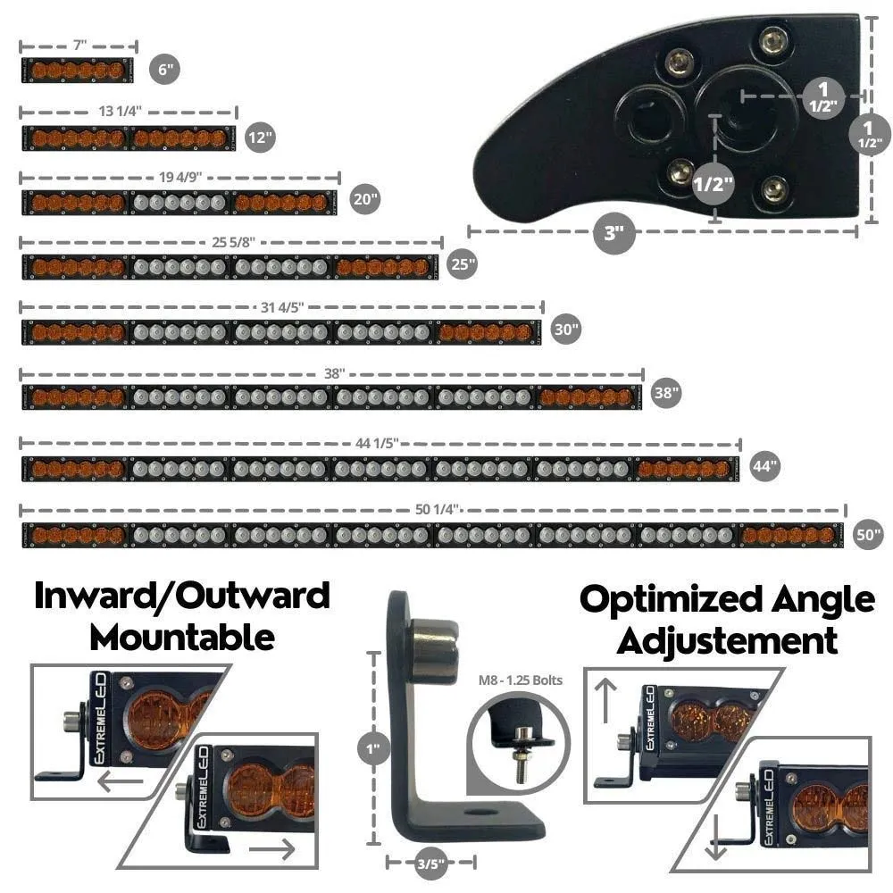 Extreme LED - 44" X6S Slim Amber/White 210W LED Light Bar & Harness