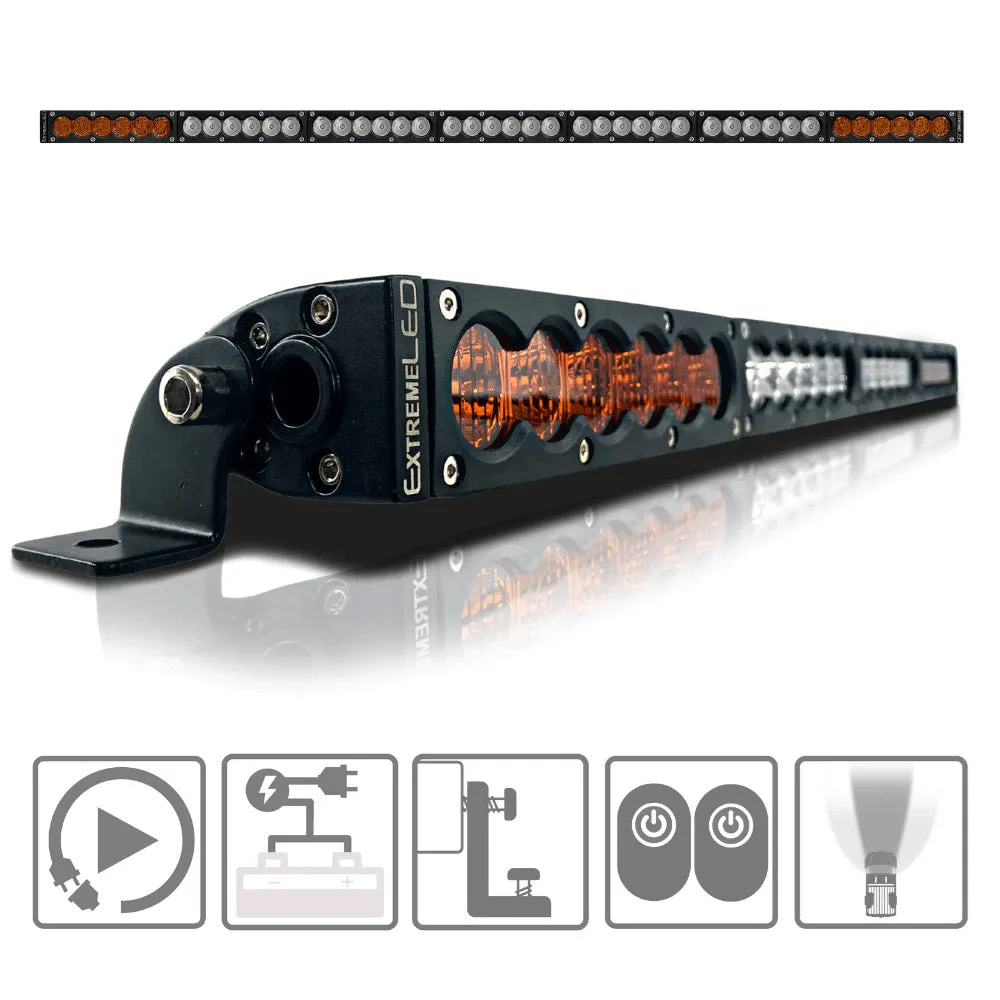 Extreme LED - 44" X6S Slim Amber/White 210W LED Light Bar & Harness