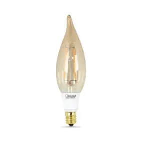 Feit Electric BPCFT/LED LED Lamp, Decorative, Flame Tip Lamp, 40 W Equivalent, E12 Lamp Base, Dimmable, Soft White Light