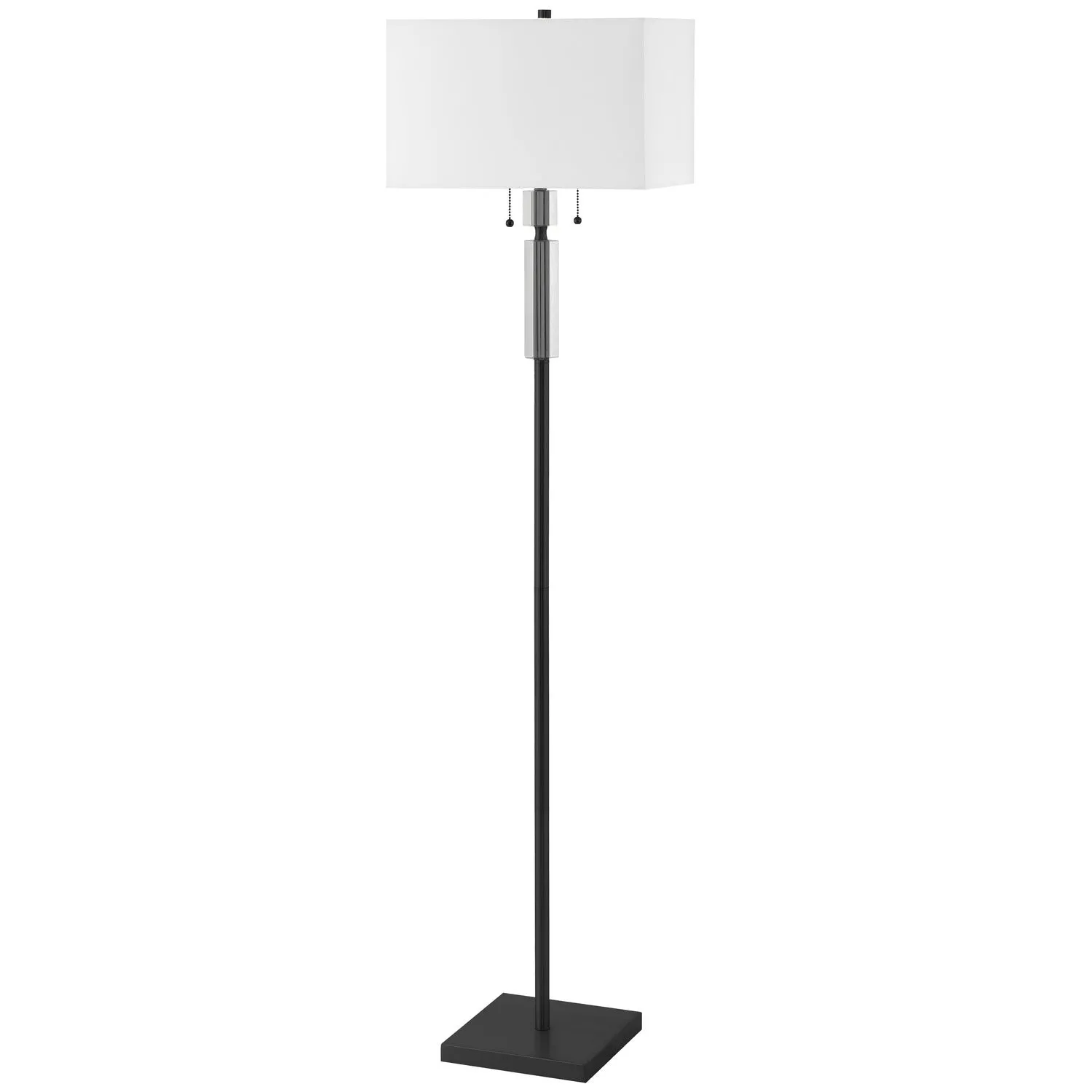 Fernanda 2-Light Floor Lamp in Matte Black