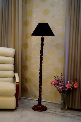 Floor Lamp Dark Brown & Black with Conical Shade (Bulb Not Included)