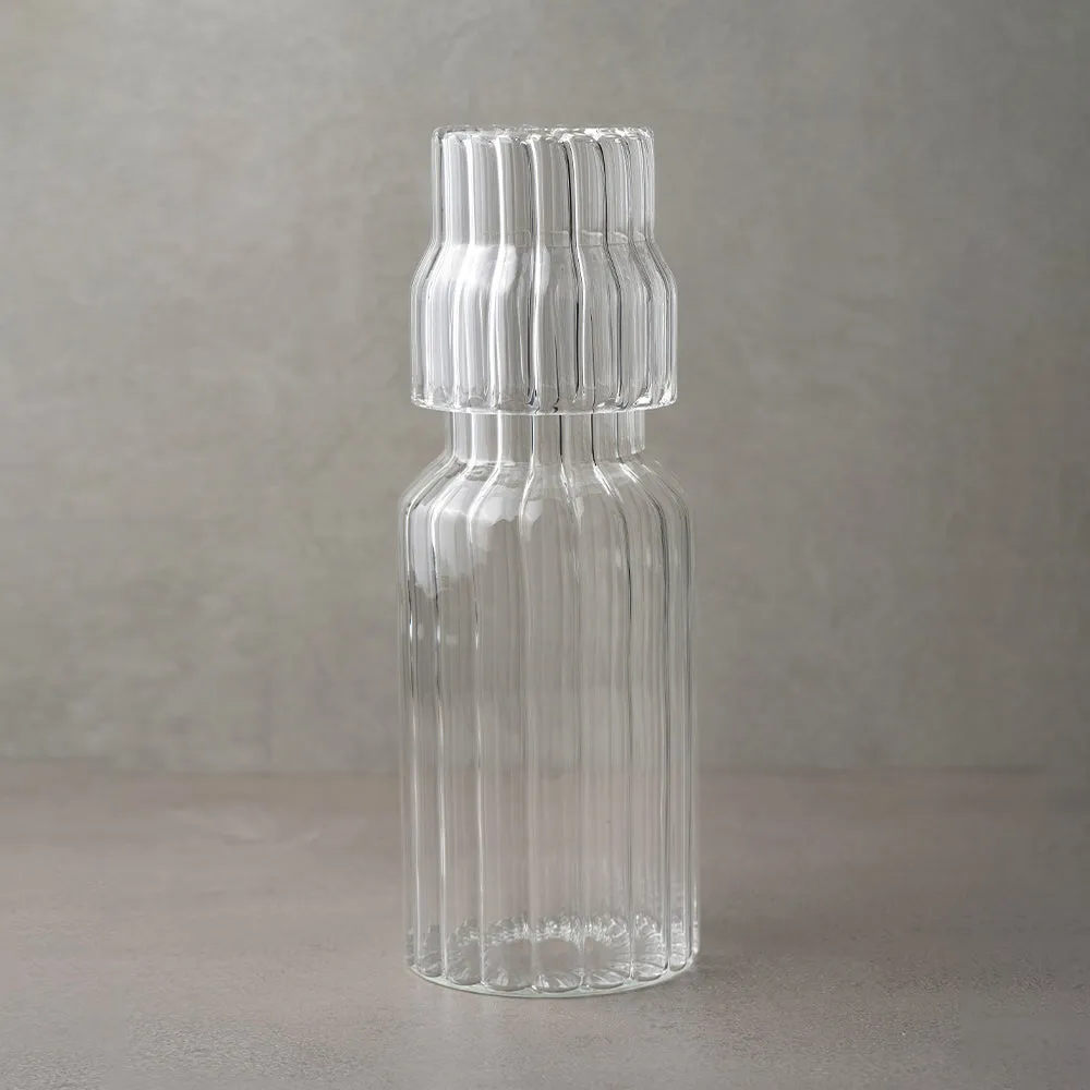 Fluted Glass Carafe With Lid