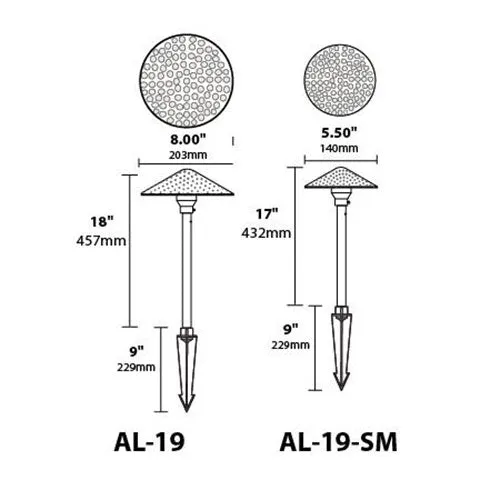 Focus Industries AL-19 8" Hammered Hat Adjustable Hub Area Light