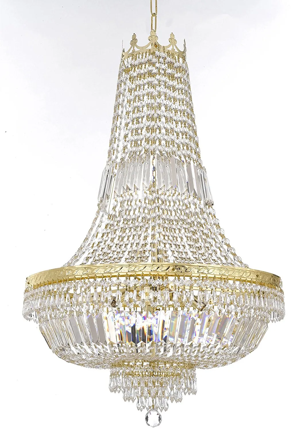 French Empire Crystal Chandelier Lighting-Great for the Dining Room, Foyer, Entry Way, Living Room H50" X W24" - F93-B8/C7/CG/870/9