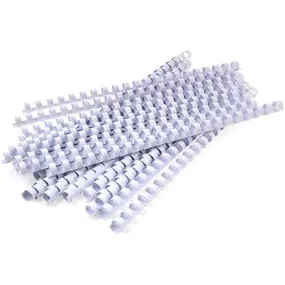 Gbc Plastic Binding Comb Round 21 Loop 12Mm A4 White Pack 25