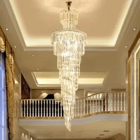 Geminus XT Long Crystal Chandelier