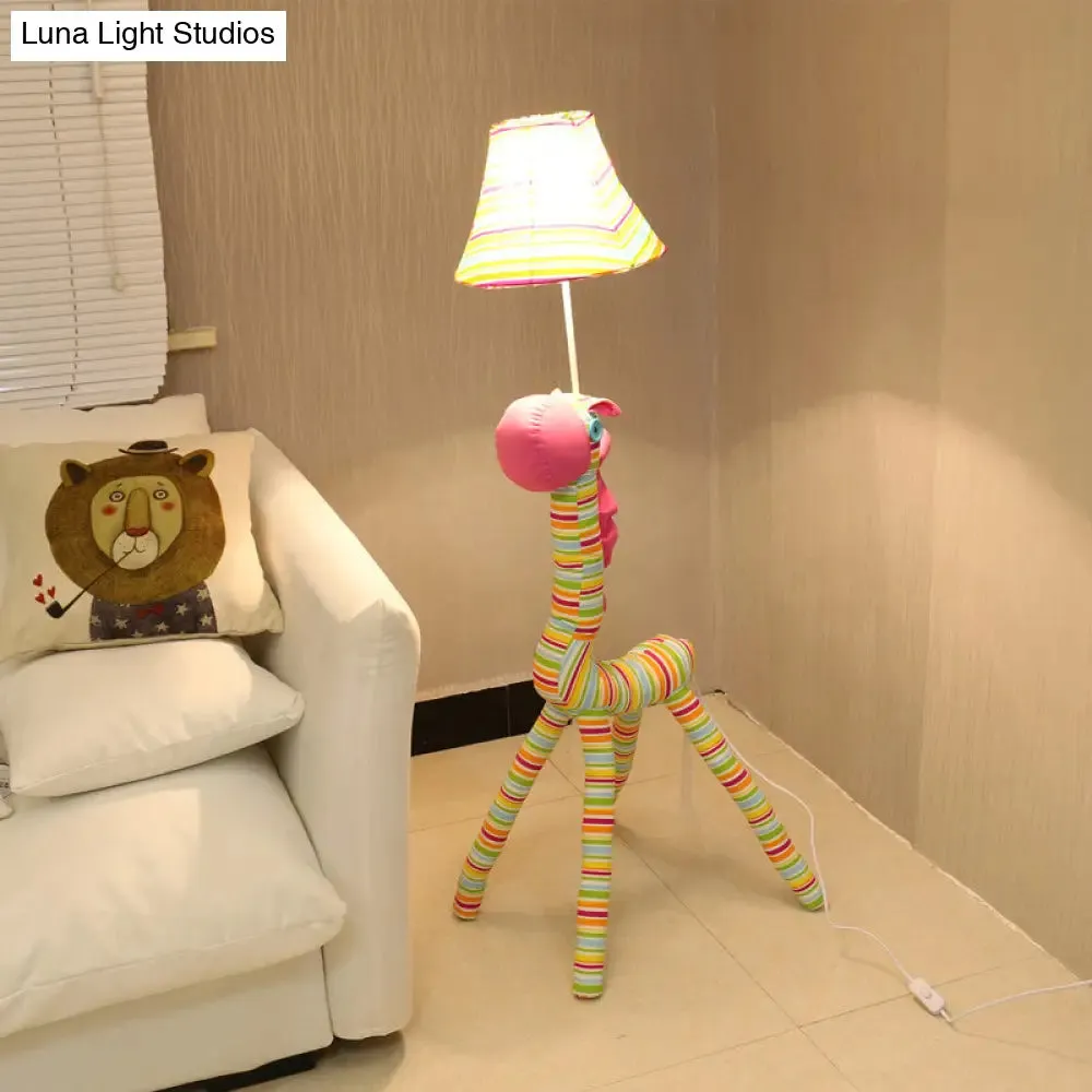 Giraffe Stripe Floor Lamp - 1 Light, Multi-Colored Cartoon Design for Living Rooms