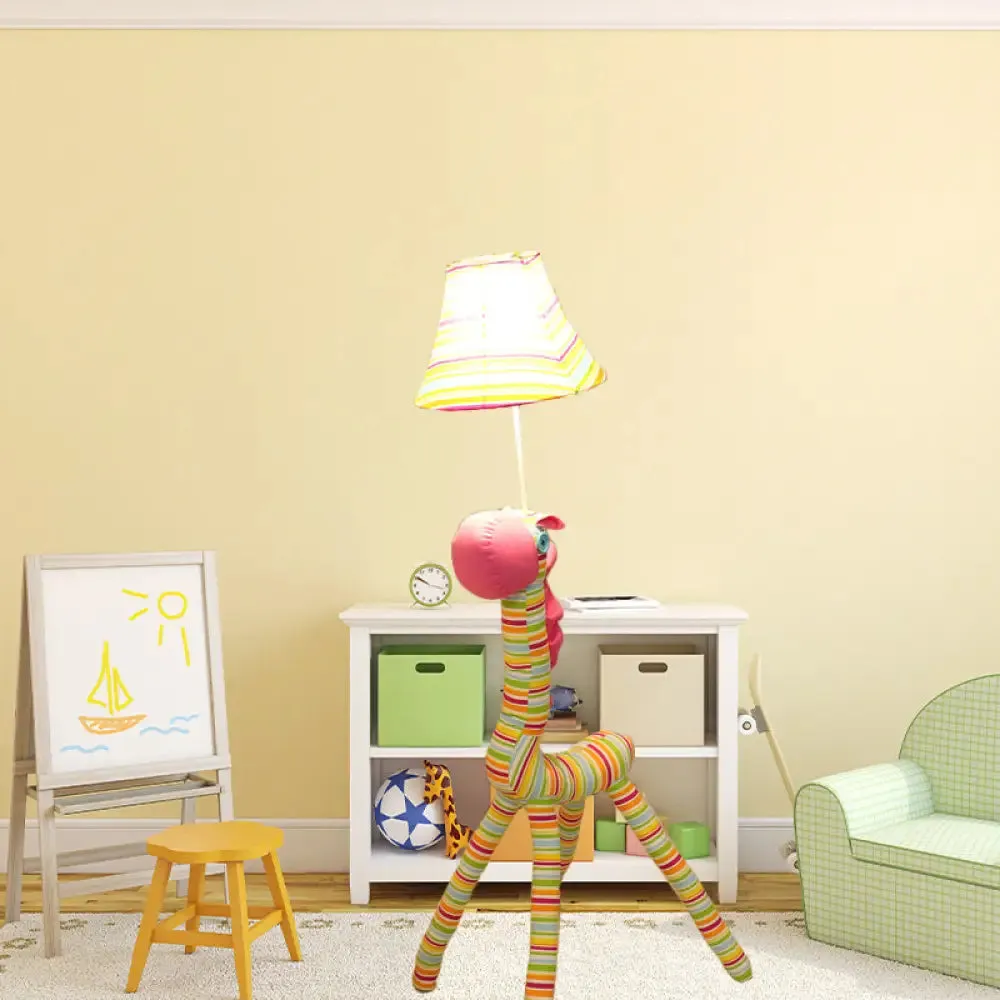 Giraffe Stripe Floor Lamp - 1 Light, Multi-Colored Cartoon Design for Living Rooms