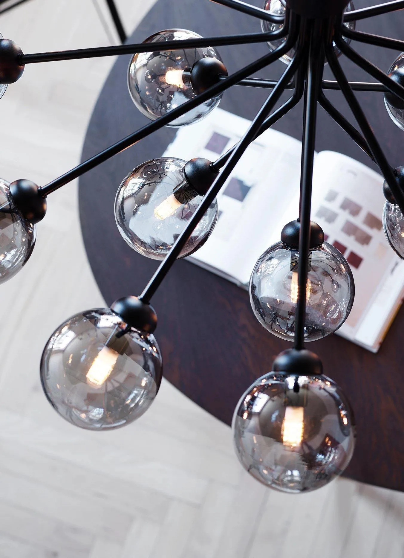 Glass Sphere Cluster Chandelier