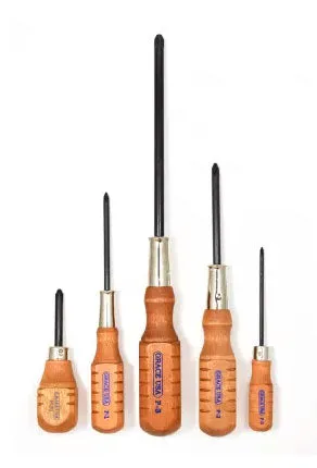 Grace USA 5 Piece Phillips Screwdriver Set