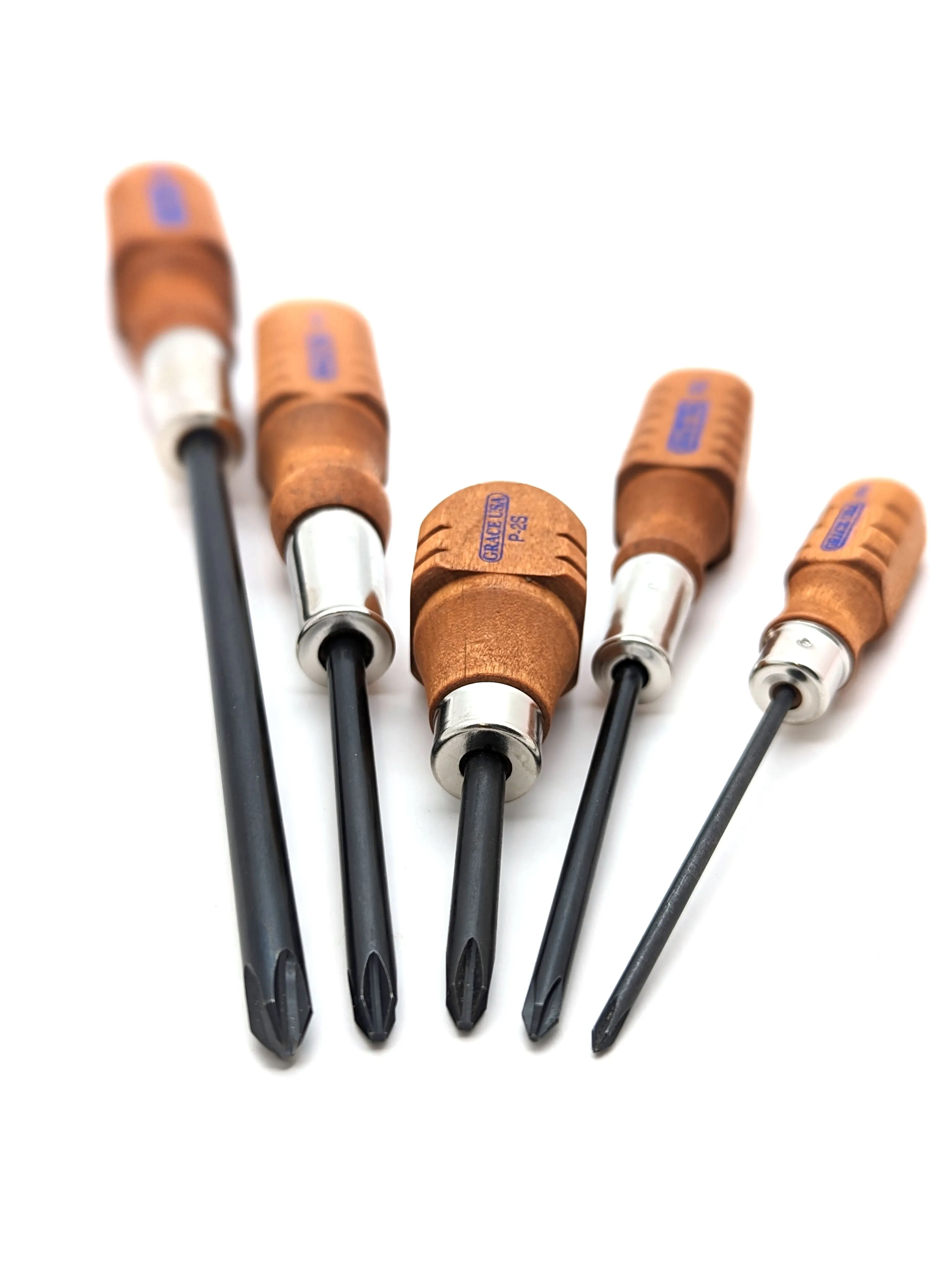 Grace USA 5 Piece Phillips Screwdriver Set