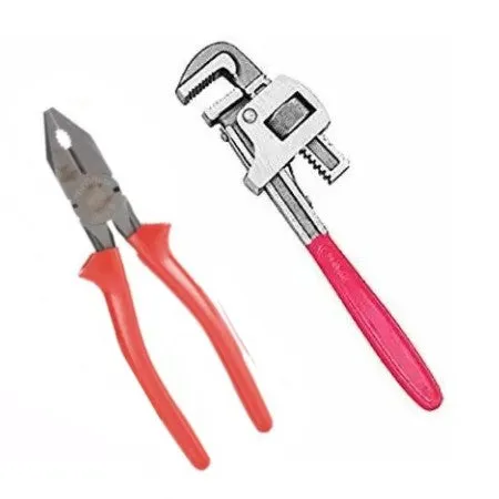 Hand Toolkit Combo - Combination Plier and Pipe Wrench 10 Inch