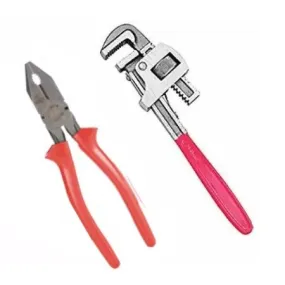 Hand Toolkit Combo - Combination Plier and Pipe Wrench 10 Inch