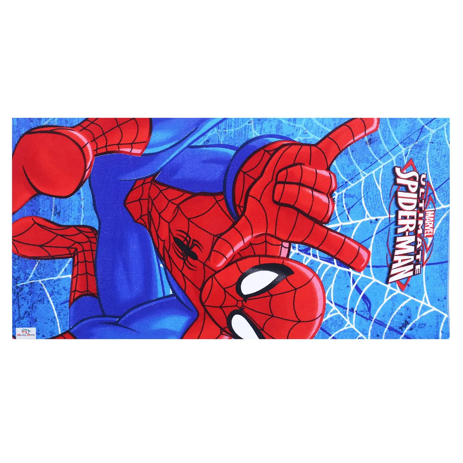 Heart Home Marvel Spiderman Kids Bath Towel|Soft Cotton Towel for Kids|Sides Stitched Baby Towel|400 GSM Toddler Bath Towel|24x48 Inch (Red)