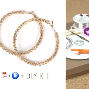 How to wire crochet hoop earrings - DIY kit