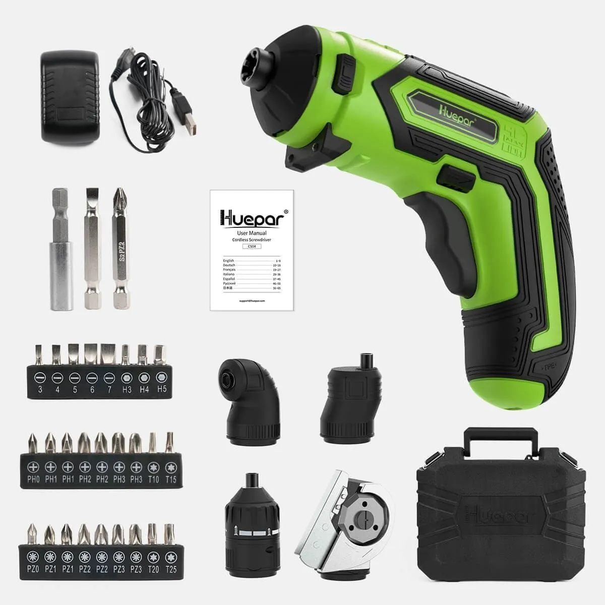 Huepar CS04 6Nm Max Torque Cordless Electric Screwdriver Kit