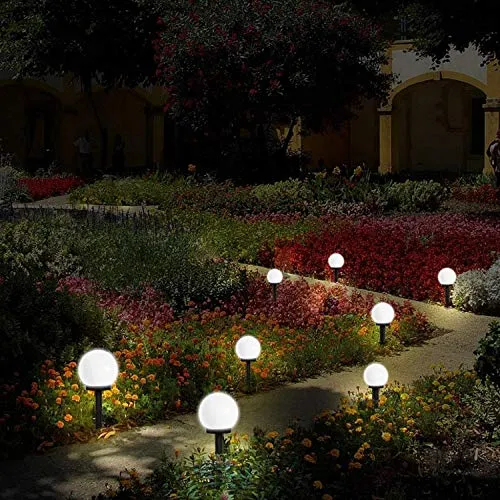 INCX Solar Lights Outdoor, 8 Pack Solar LED Globe Light Waterproof, Garden Lights Solar Powered for Yard Patio Walkway Landscape In-Ground Spike Pathway Cool White