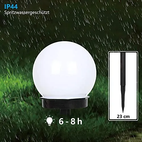 INCX Solar Lights Outdoor, 8 Pack Solar LED Globe Light Waterproof, Garden Lights Solar Powered for Yard Patio Walkway Landscape In-Ground Spike Pathway Cool White