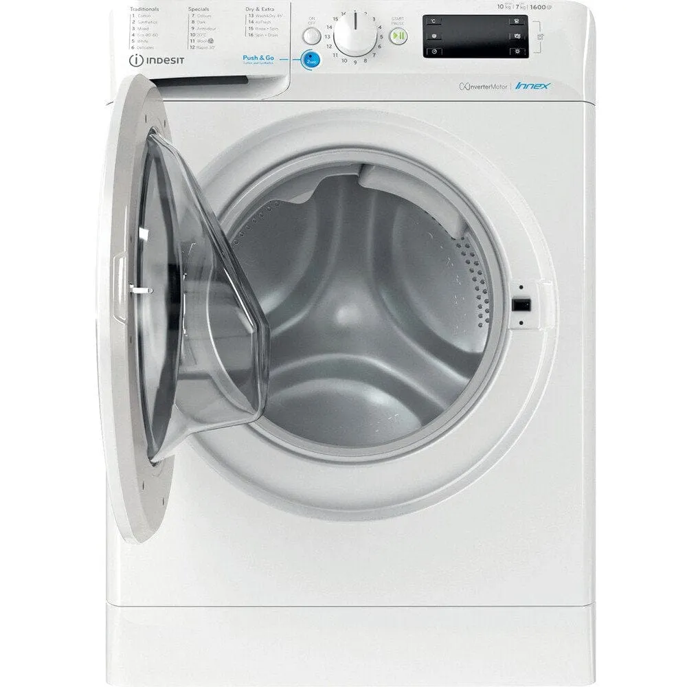 Indesit BDE107625XWUKN 10Kg / 7Kg Washer Dryer With 1600 Rpm, 59.5cm Wide - White