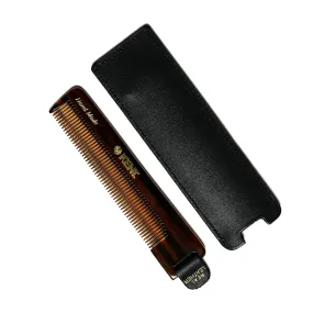 Kent NU22 Fine Tooth Comb with Black Leather Case