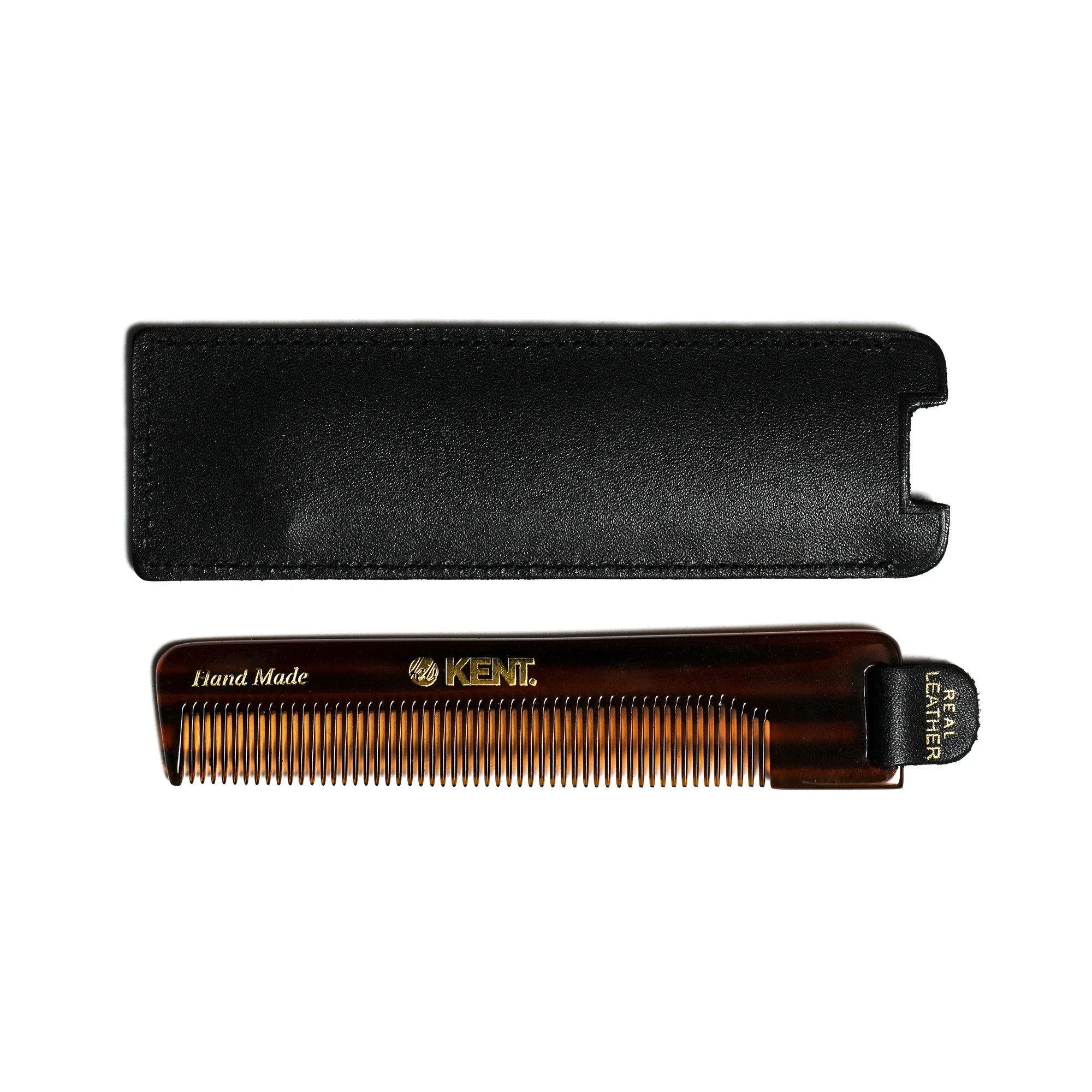 Kent NU22 Fine Tooth Comb with Black Leather Case