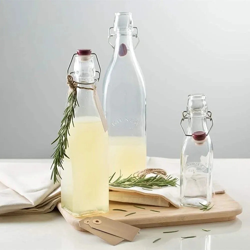 Kilner Swing Top Square Glass Bottle