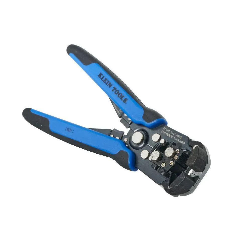 Klein Tools 11061 Self-Adjusting Wire Stripper / Wire Cutter, Heavy Duty, for 10-20 AWG Solid, 12-22 AWG Stranded, and Romex Wire 12/2 and 14/3